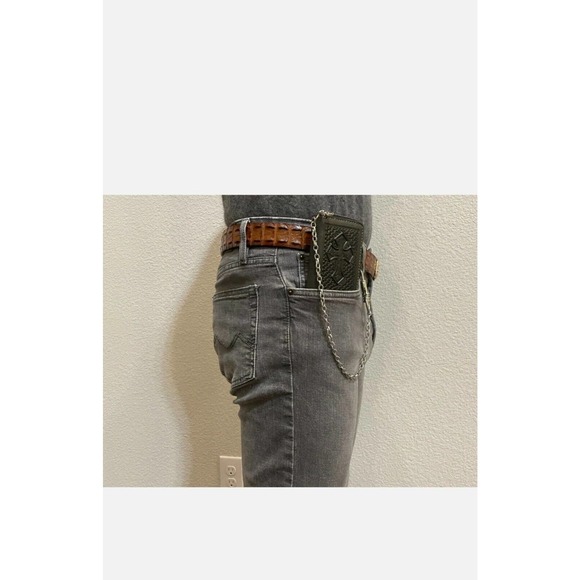 Brown Leather Wallet with Chain - Picture 11 of 13